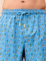 Blue Champagne Print 5 Inch Swim Shorts - Image 5 of 10
