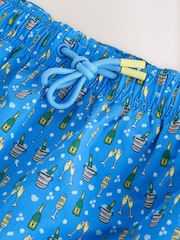 Blue Champagne Print 5 Inch Swim Shorts - Image 8 of 10