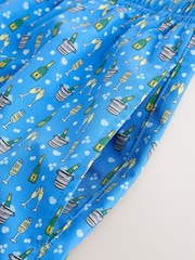 Blue Champagne Print 5 Inch Swim Shorts - Image 9 of 10