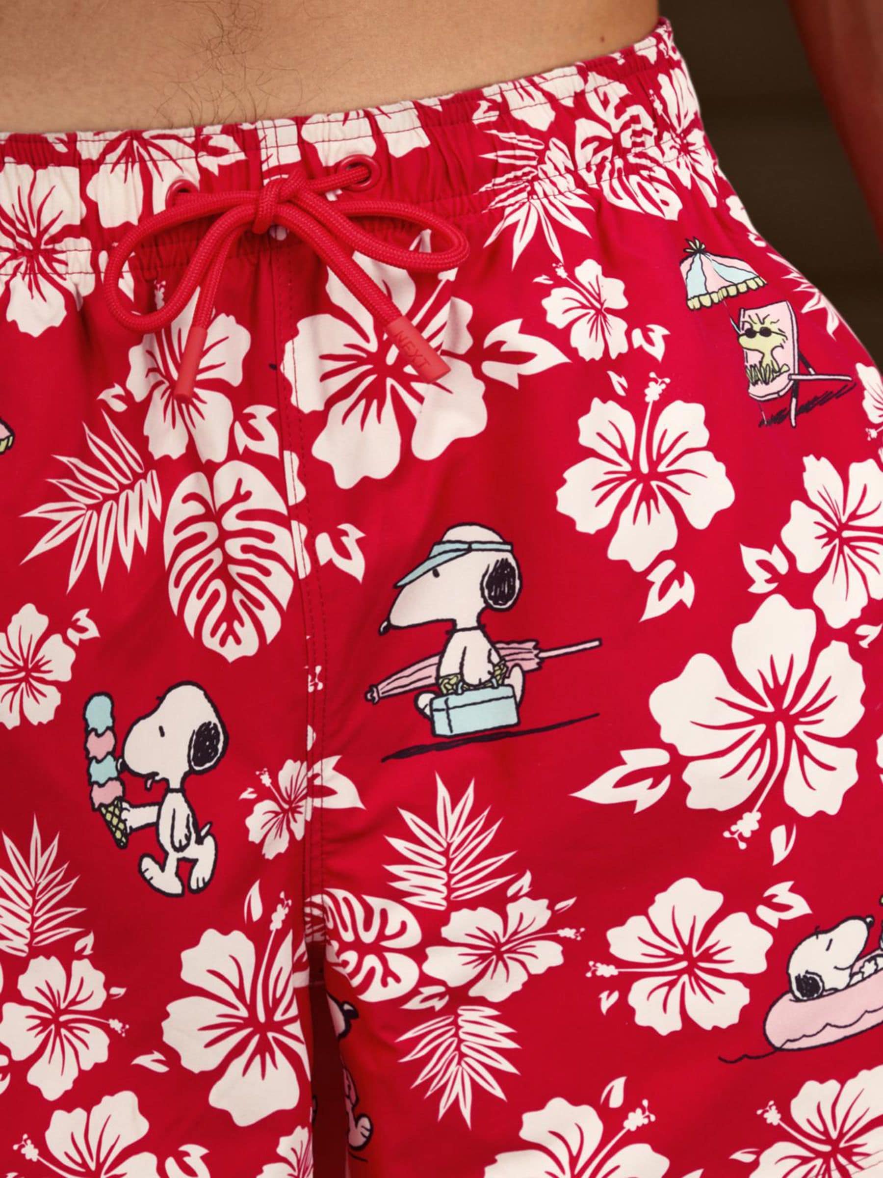 Buy Red Snoopy Floral Print 5 Inch Swim Shorts from Next USA