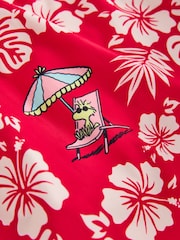 Red Snoopy Floral Print 5 Inch Swim Shorts - Image 8 of 8