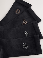 Metallic Western Icons Embroidered Motif Ankle Socks 4 Pack - Image 6 of 7