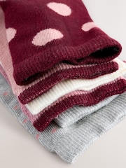 Pink/Grey Spots Ankle Socks 7 Pack - Image 11 of 11