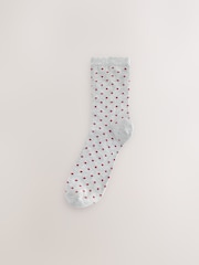 Pink/Grey Spots Ankle Socks 7 Pack - Image 4 of 10