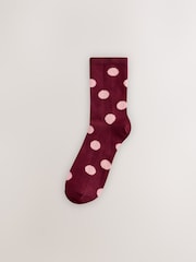 Pink/Grey Spots Ankle Socks 7 Pack - Image 7 of 10