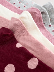 Pink/Grey Spots Ankle Socks 7 Pack - Image 8 of 10