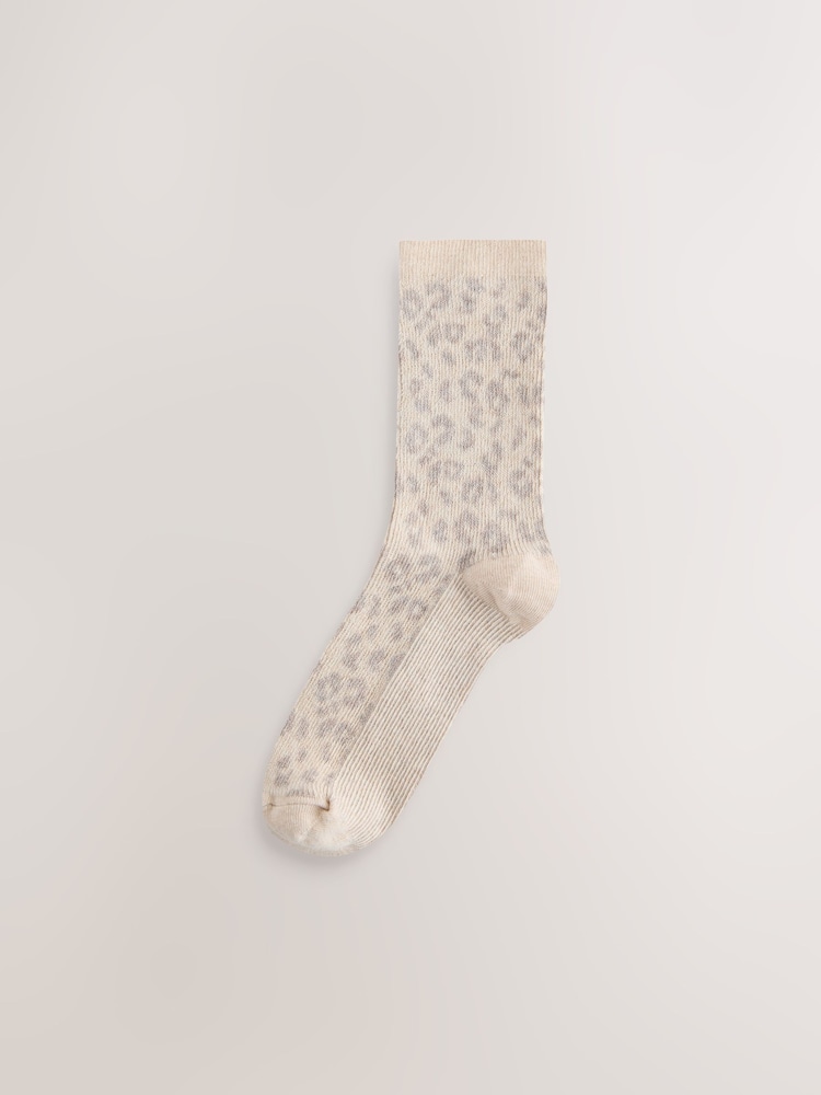 Neutral Animal Warm Handle Ankle Socks 3 Pack - Image 2 of 6