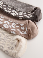 Neutral Animal Warm Handle Ankle Socks 3 Pack - Image 5 of 6
