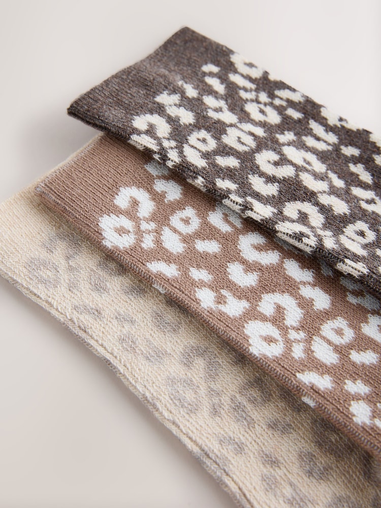 Neutral Animal Warm Handle Ankle Socks 3 Pack - Image 6 of 6