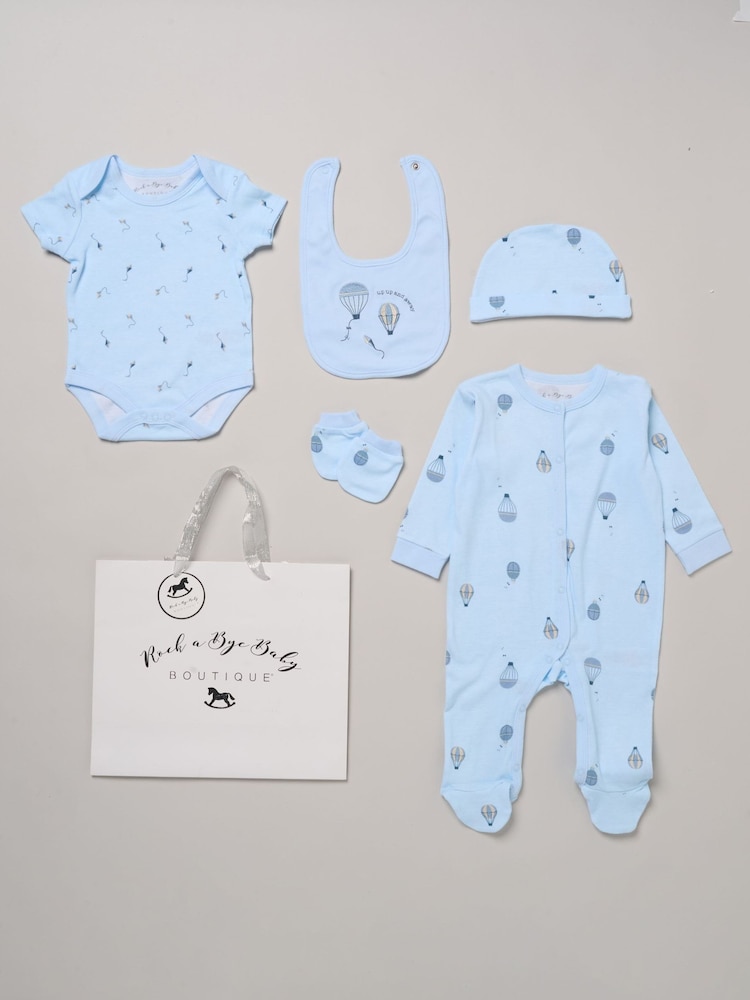 Rock-A-Bye Baby Boutique Dark Blue Cotton Baby Gift Set 5 Piece - Image 1 of 6 Rock-A-Bye Baby Boutique Dark Blue Cotton Baby Gift Set 5 Piece - Image 1 of 6