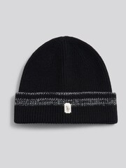U.S. Polo Assn Black Stripe Tipping Rib Knit Beanie - Image 1 of 3