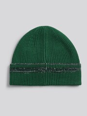 U.S. Polo Assn Green Stripe Tipping Rib Knit Beanie - Image 2 of 3