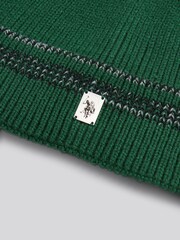 U.S. Polo Assn Green Stripe Tipping Rib Knit Beanie - Image 3 of 3