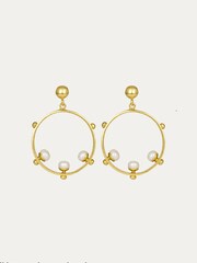 Aristea Pearl and Bead Hoop Earrings - Image 1 of 3