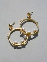 Aristea Pearl and Bead Hoop Earrings - Image 3 of 3