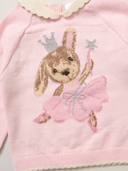 Rock-A-Bye Baby Boutique Light Pink True Knit Bunny Jumper and Trousers Outfit Set - Image 5 of 5