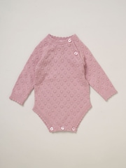 Rock-A-Bye Baby Boutique Baby Pink Knit Bodysuits Leggings and Hats Set 3-Piece - Image 3 of 6