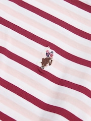 Blanco - U.S. Polo Assn Multicolour Stripe Long Sleeve Boatneck T-Shirt - Imagen 3 de 3