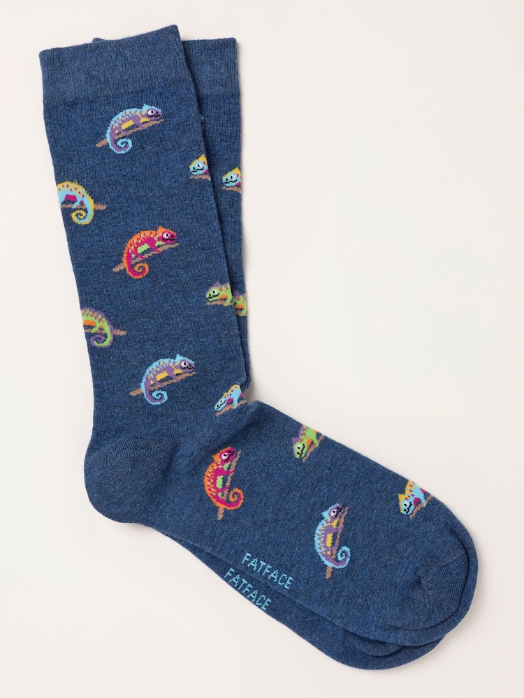 FatFace Navy Chameleon Socks - Image 1 of 2 FatFace Navy Chameleon Socks - Image 1 of 2