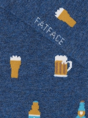 FatFace Navy Beer Trainer Socks - Image 2 of 2