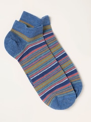 FatFace Blue Striped Trainer Socks - Image 1 of 2
