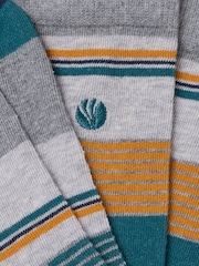 FatFace Grey Block Striped Socks - Image 2 of 2