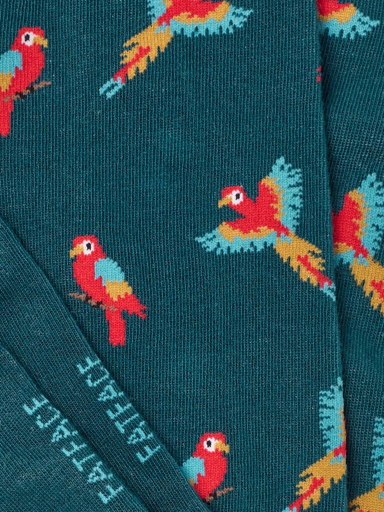 FatFace Teal Blue Parrot Socks - Image 2 of 2