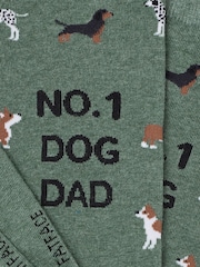 FatFace Green Number One Dog Dad Socks - Image 2 of 2