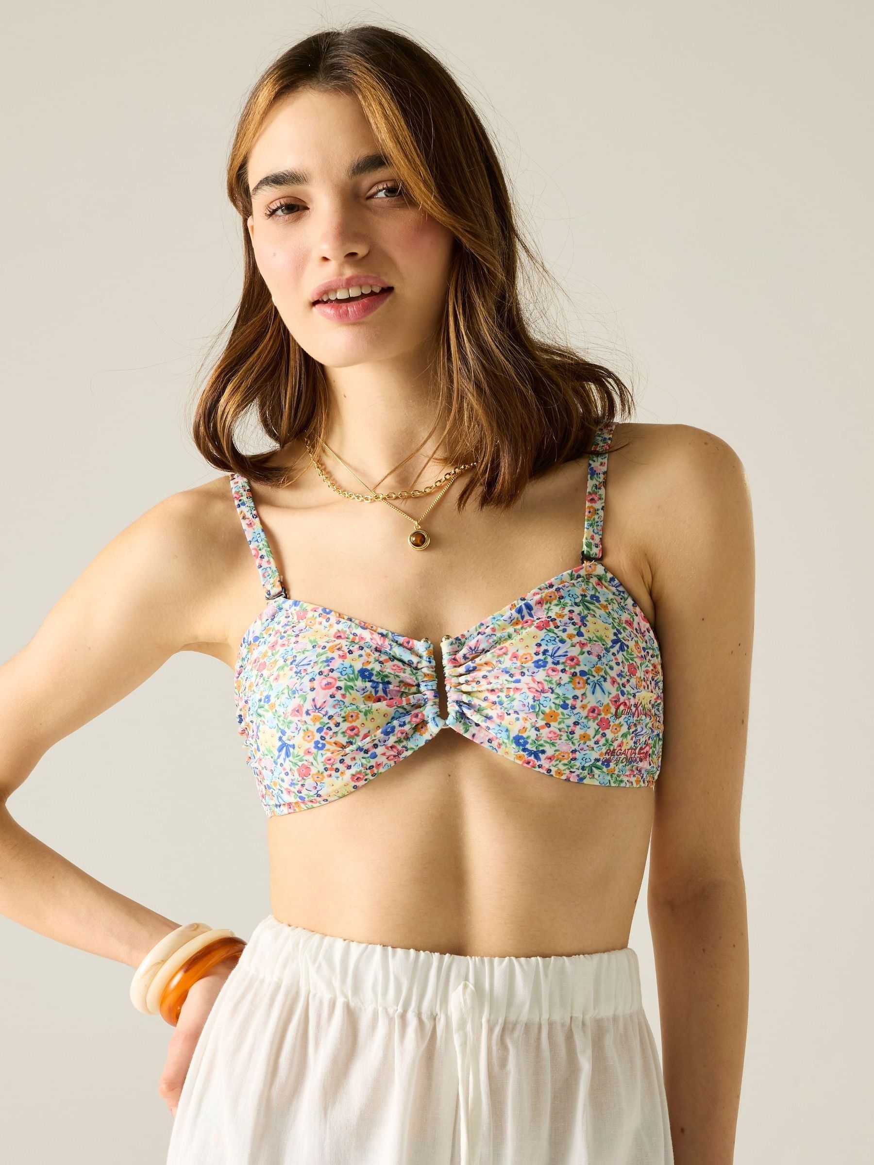 Regatta Women's Cath Kidston Upf 50+ Bikini Top - Cream Harmony D - 20 - Image 1