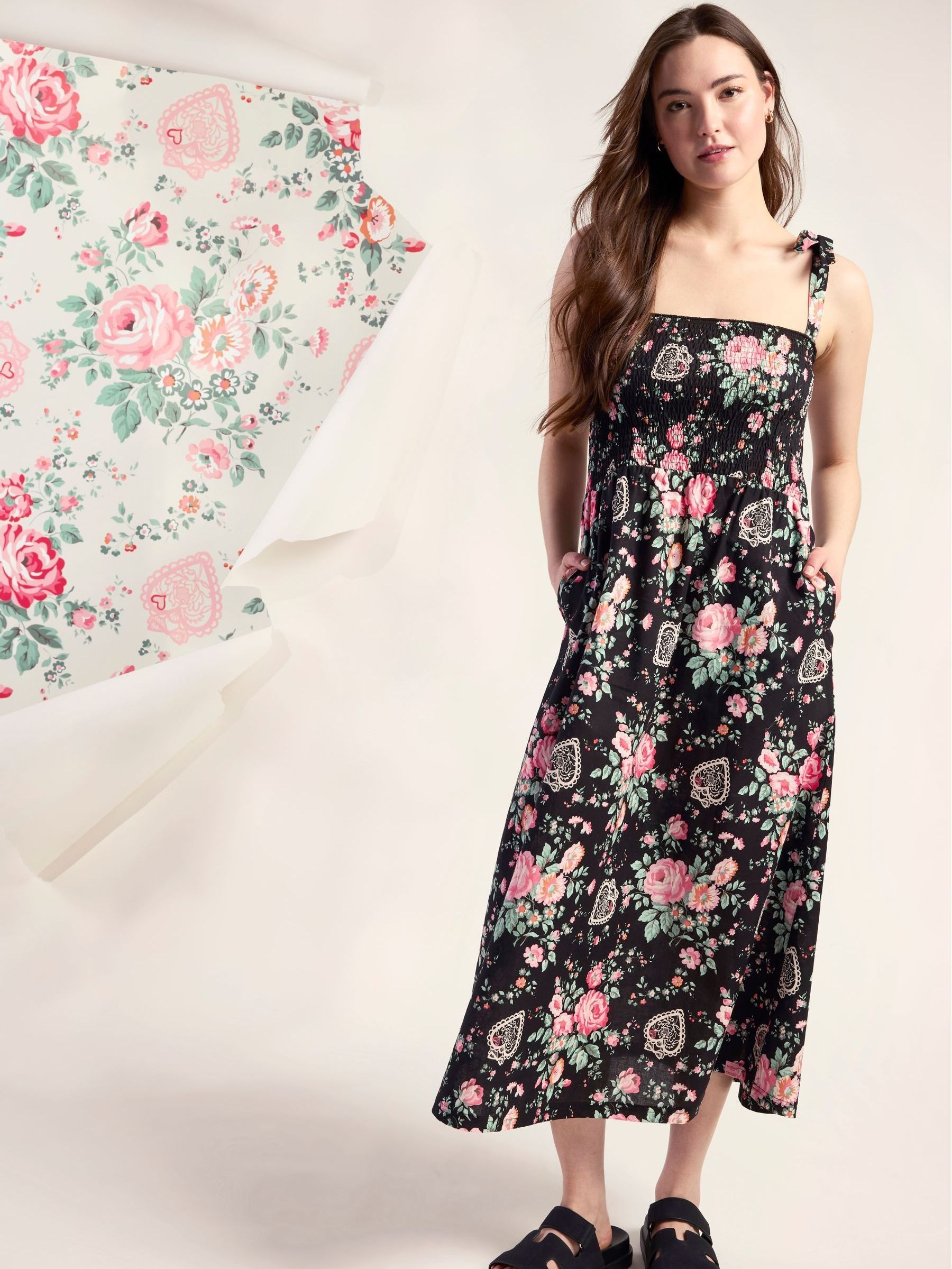 Regatta Girls Black Women's Cath Kidston Midi Sundress In | Size: 18 - Image 1