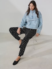 কালো/সাদা দাগ - জার্সি হারেম joggers - 8এর মধ্যে 1 ছবি