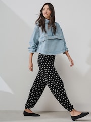 কালো/সাদা দাগ - জার্সি হারেম joggers - 8এর মধ্যে 3 ছবি