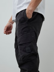 River Island Black Regular Fit Stretch Cargo Trousers - Image 4 of 4