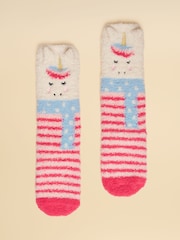 Rosa con unicornio - Calcetines mullidos para niños de Joules - Imagen 1 de 3