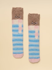 Azul con gato - Calcetines mullidos para niños de Joules - Imagen 1 de 3