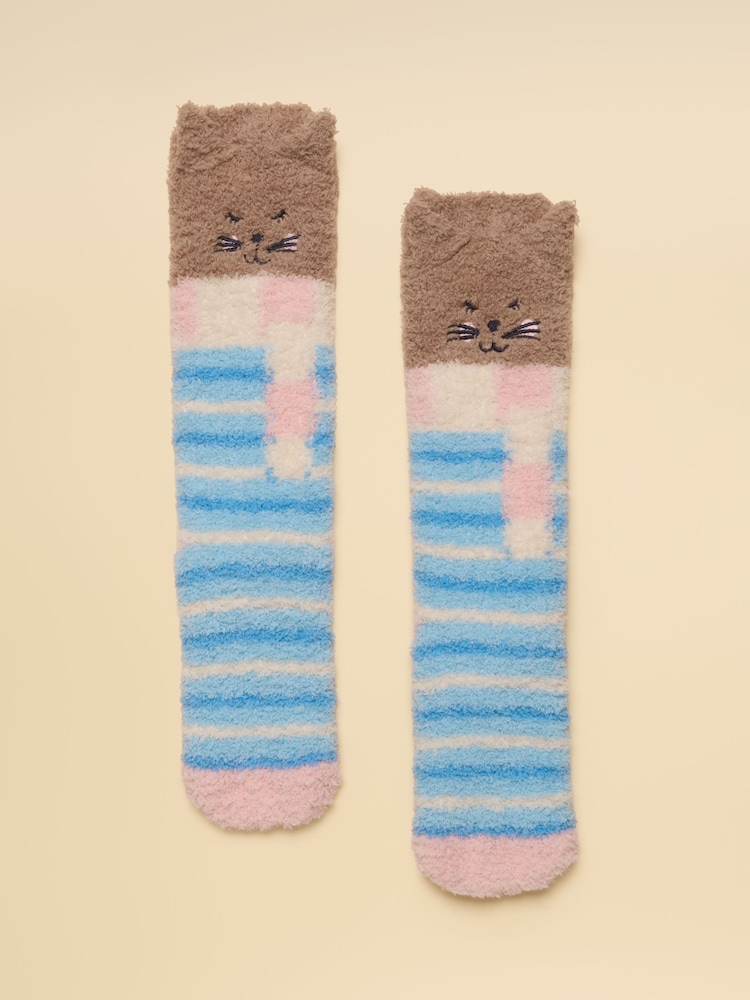 Azul con gato - Calcetines mullidos para niños de Joules - Imagen 1 de 3 Azul con gato - Calcetines mullidos para niños de Joules - Imagen 1 de 3