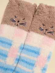 Azul con gato - Calcetines mullidos para niños de Joules - Imagen 2 de 3
