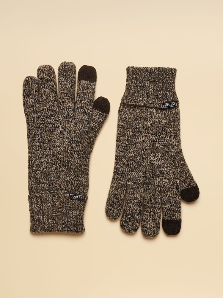 Joules Hammond Grey Fleece Lined Touchscreen Gloves - Image 1 of 3 Joules Hammond Grey Fleece Lined Touchscreen Gloves - Image 1 of 3