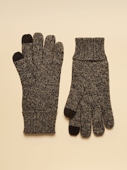 Joules Hammond Grey Fleece Lined Touchscreen Gloves - Image 2 of 3