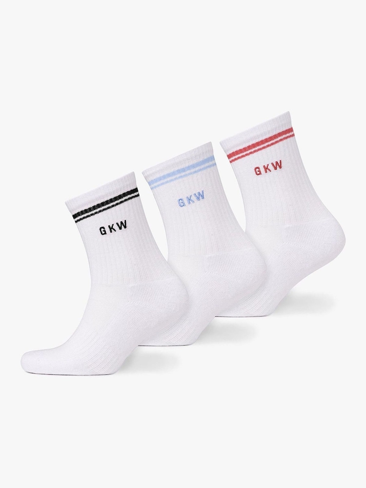 Gym King White GKW Tipping Crew Socks - Image 1 of 4