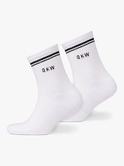 Gym King White GKW Tipping Crew Socks - Image 2 of 4