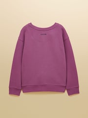Joules Kids' Purple Dino Crew Neck Sweatshirt - Image 2 of 5