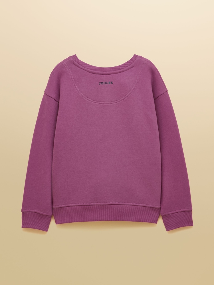 Joules Kids' Purple Dino Crew Neck Sweatshirt - Image 2 of 5 Joules Kids' Purple Dino Crew Neck Sweatshirt - Image 2 of 5