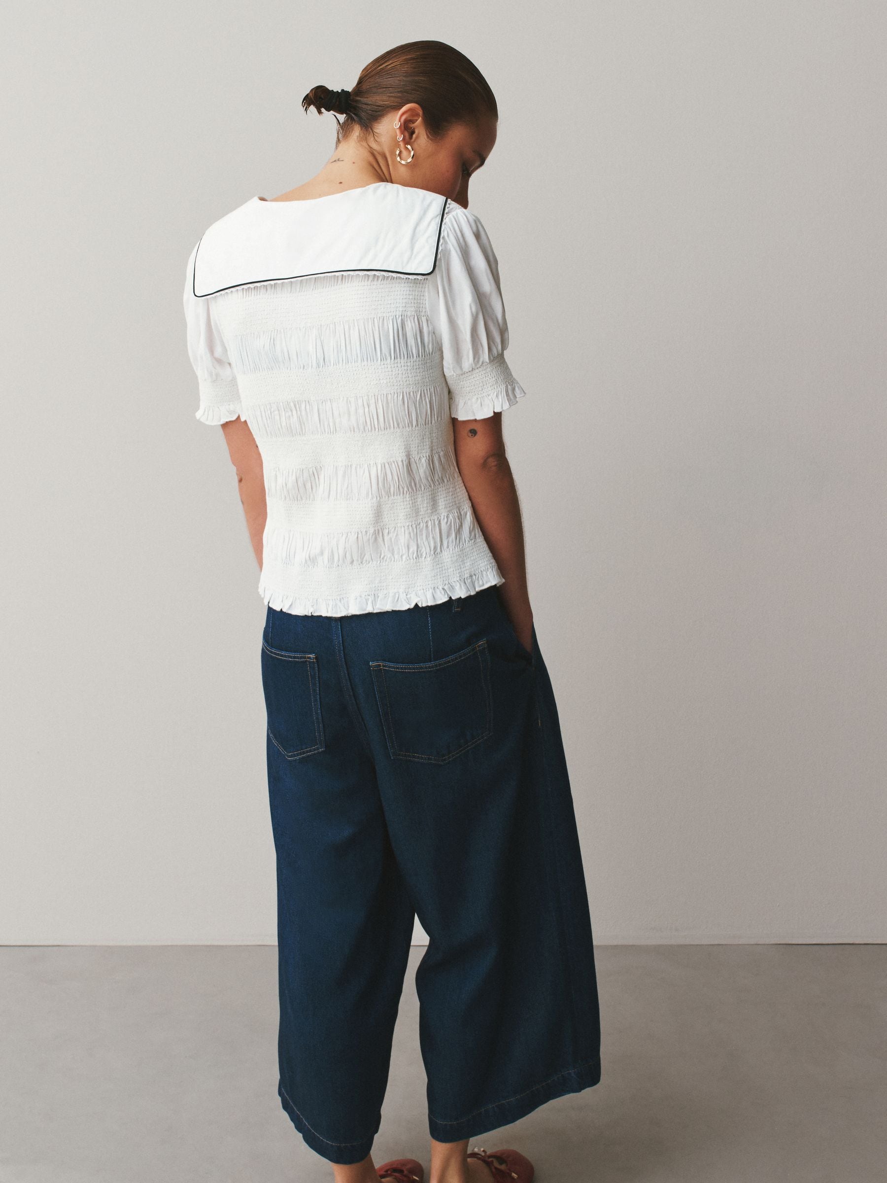 Buy White Sailor Collar Tie Front Top from Next Canada