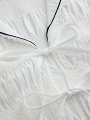 White Sailor Collar Tie Front Top - Image 6 of 7