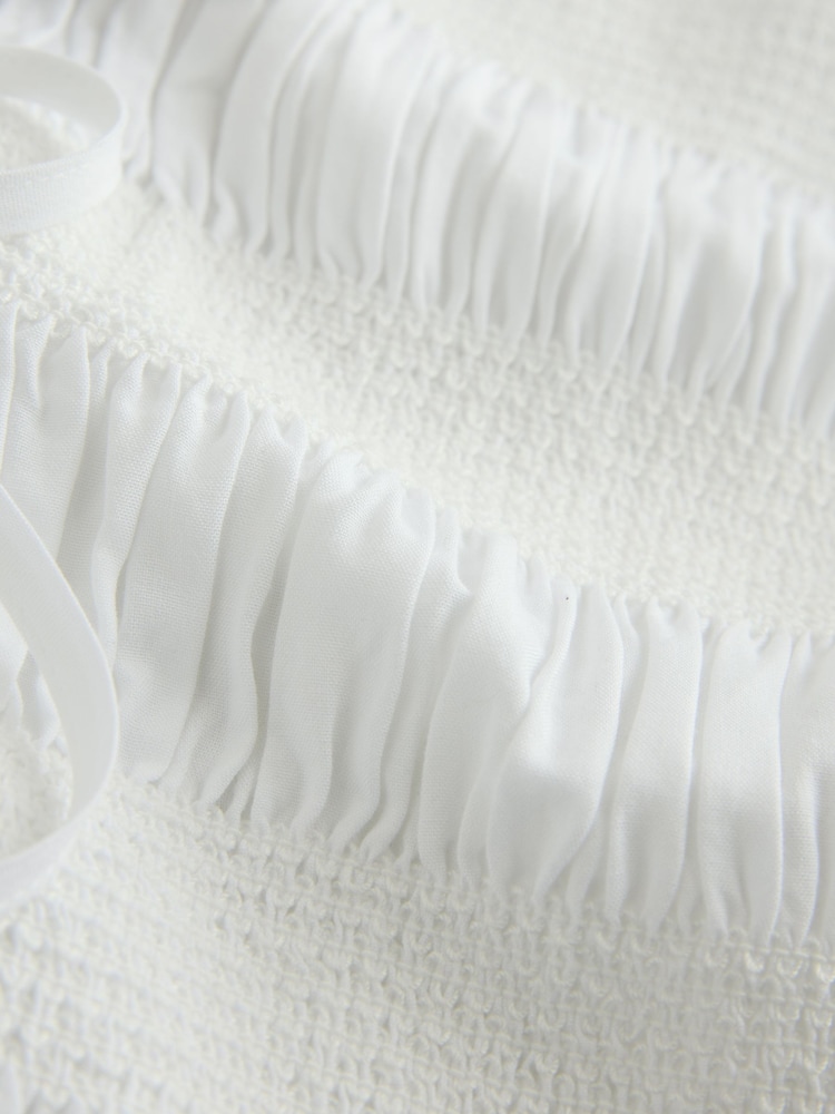 White Sailor Collar Tie Front Top - Image 7 of 7