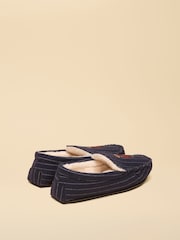 Joules Moccasin Navy Fox Embroidered Slippers - Image 2 of 6