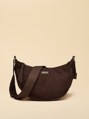Joules Suedette Chocolate Brown Moon Cross Body bag - Image 1 of 8