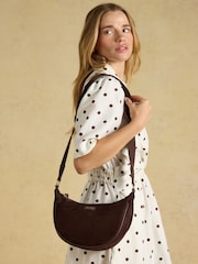 Joules Suedette Chocolate Brown Moon Cross Body bag - Image 2 of 8