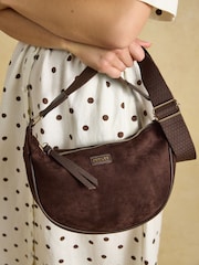 Joules Suedette Chocolate Brown Moon Cross Body bag - Image 3 of 8